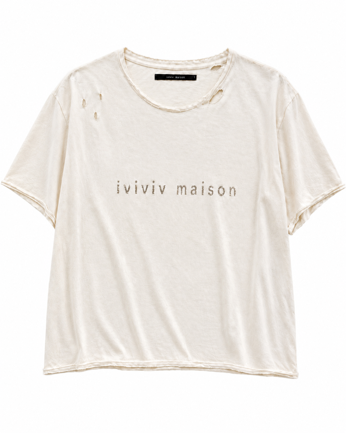 core cropped distressed logo tee white