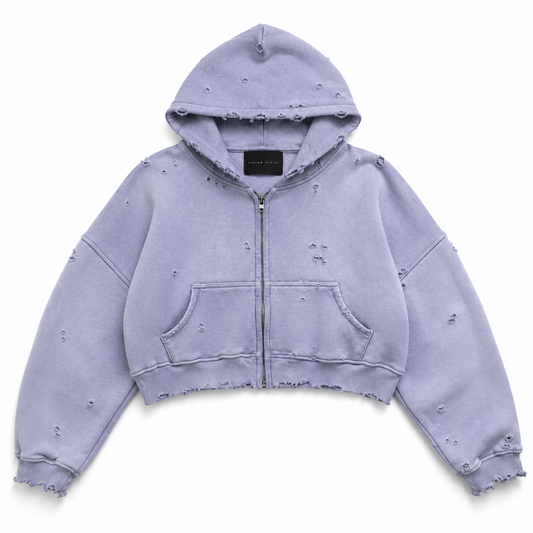OVERSIZED CROPPED HOOD PURPLE