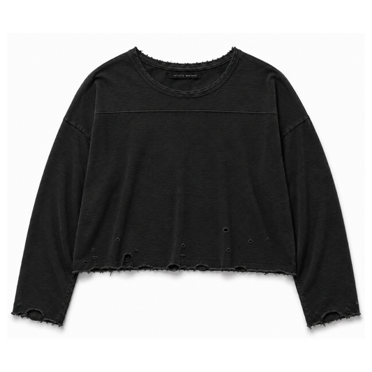 JERSEY CROPPED LS BLACK