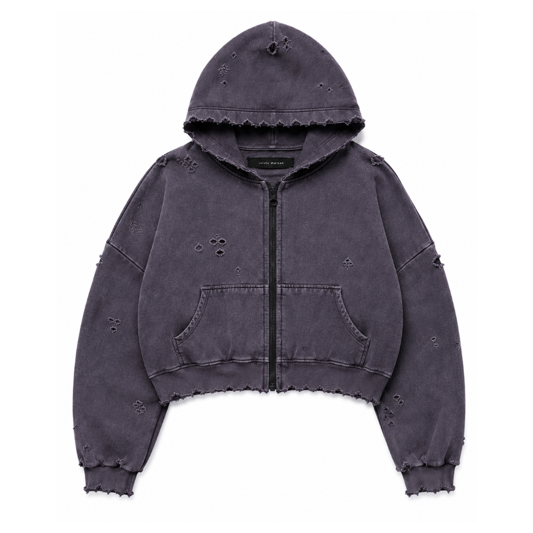 UTILITY ZIP HOOD PURPLE